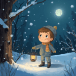 Weihnachtsgeschichte für Kinder Junge mit Laterne