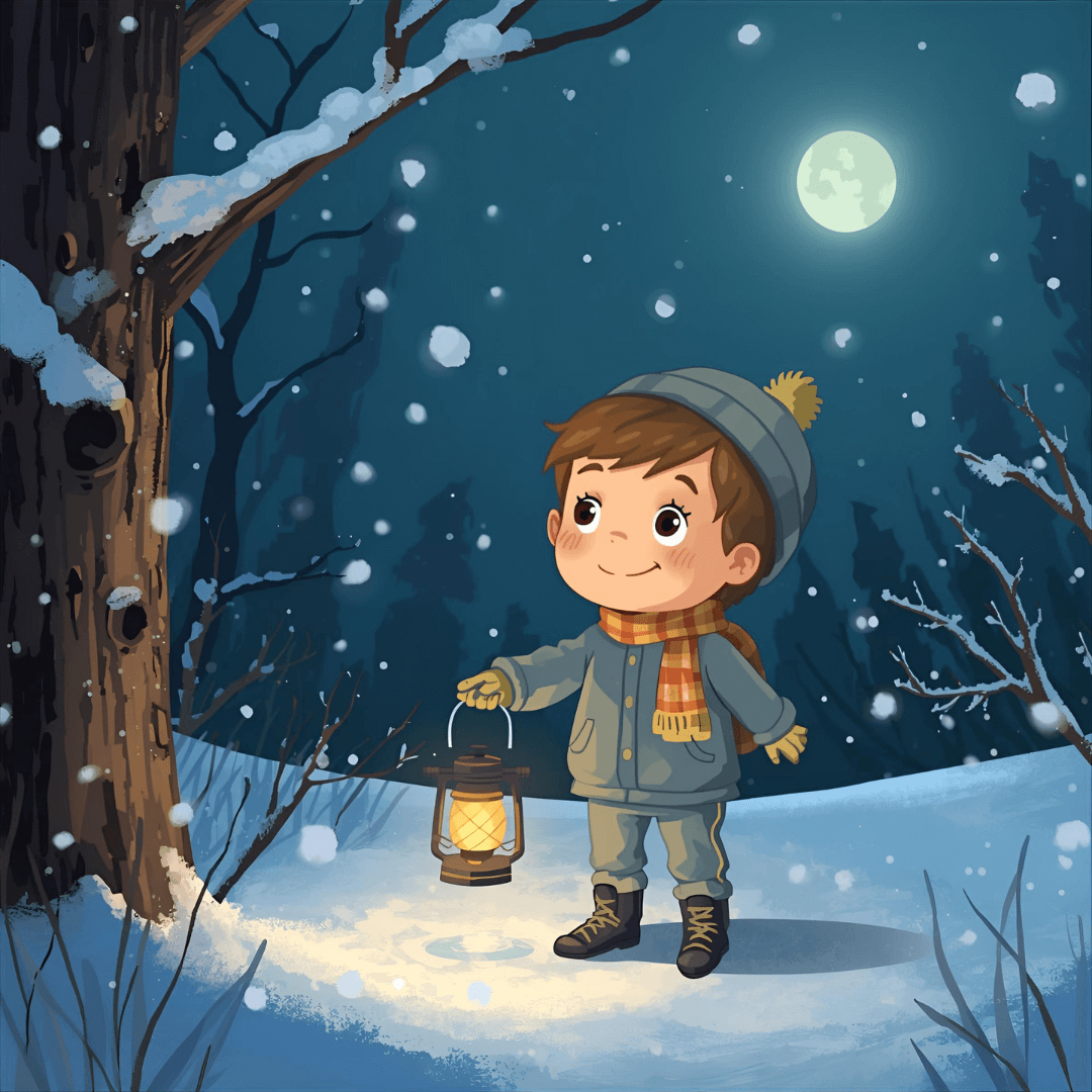 Weihnachtsgeschichte für Kinder Junge mit Laterne