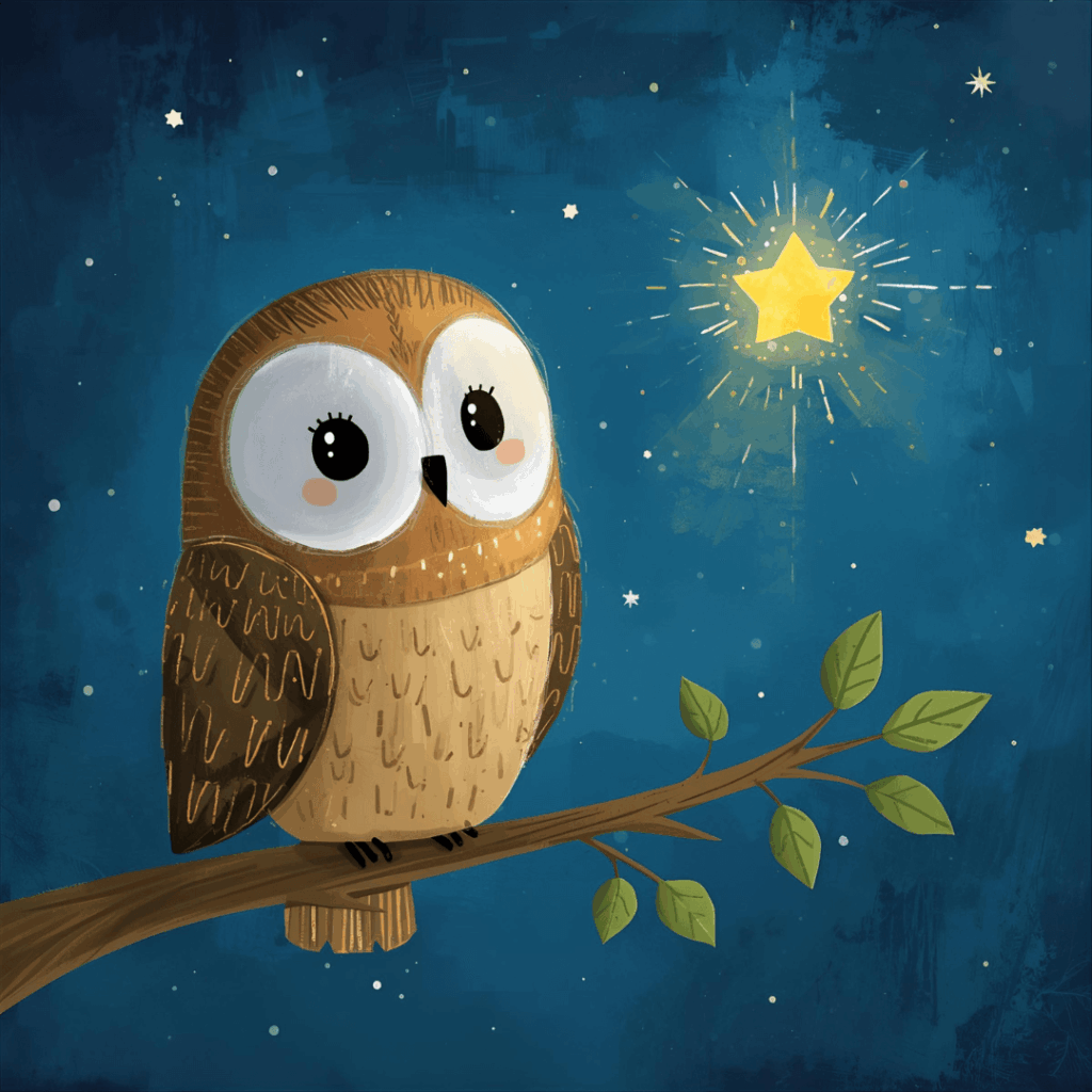 Weihnachtsgeschichte für Kinder Eule und ein Stern