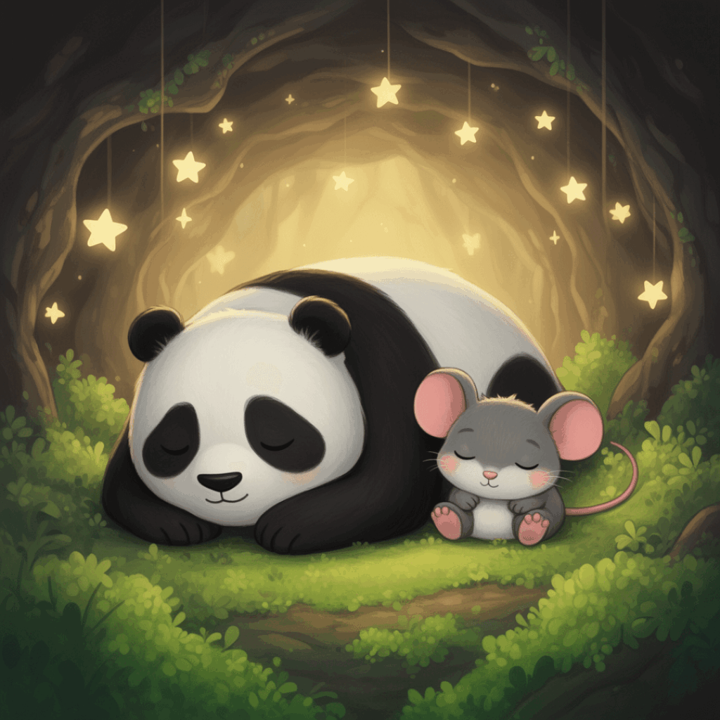 Kindergeschichte Panda und Maus schlafen
