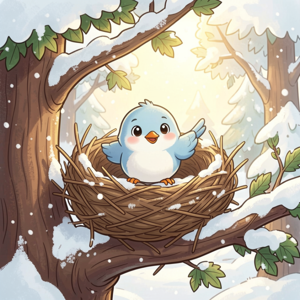 Vögelchen im Winter Kindergeschichte