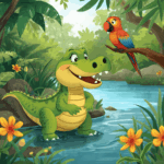 Kindergeschichte zum Vorlesen Krokodil und Papagei