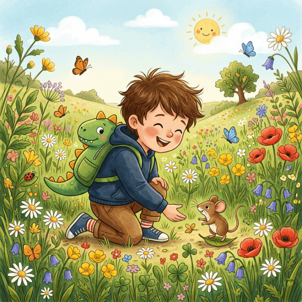 Kindergeschichte Schule Junge und Maus15