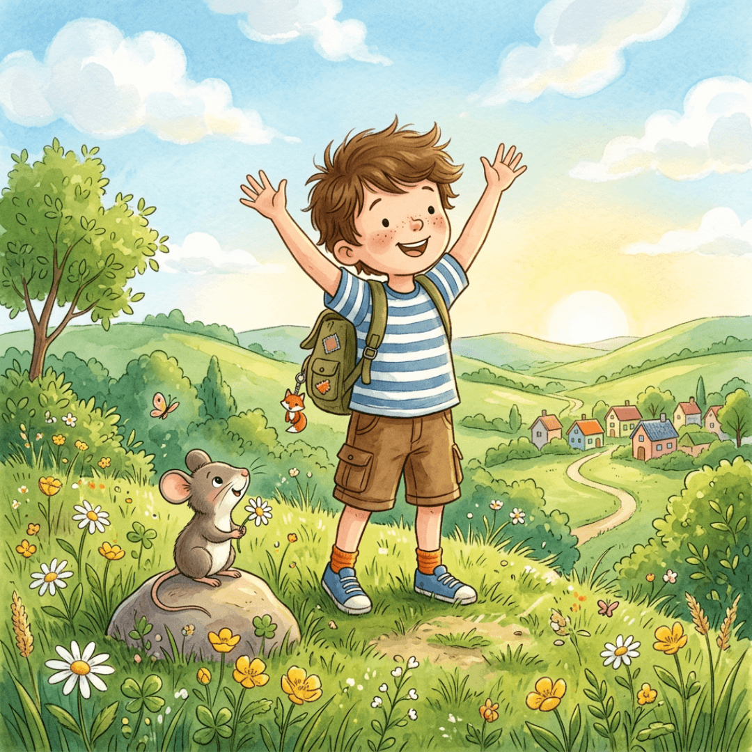 Kindergeschichte Schule Junge und Maus12