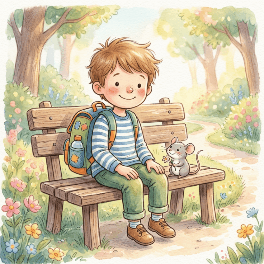 Kindergeschichte Schule Junge und Maus15