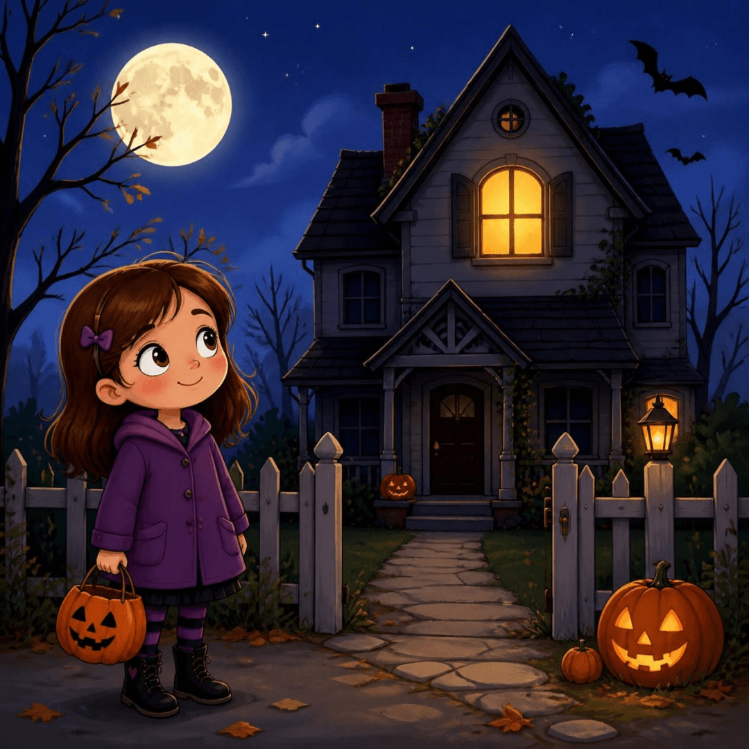 Halloweengeschichte Kinder verlassenes Haus und Mädchen